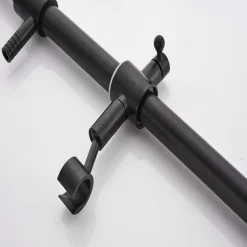 Two Handles Shower Systerm Set, Black Brass Faucet Three Holes Adjustable Electroplated Rainfall High Pressure Shower Mixer Taps with Rain Shower and Hand Shower