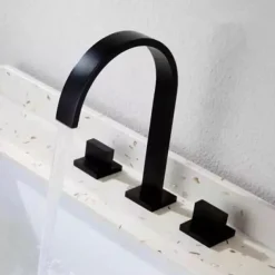 Two Handles Three Holes Bathtub Faucet - Contemporary Chrome Roman Tub Ceramic Valve Bath Shower Mixer Taps