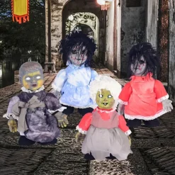 Ugly Dolls, Halloween Scary Doll Voice-activated Battery Powered Creepy Dolls Halloween Prop for Party Haunted House