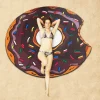 Ultra Fine Fiber Shaped Beach Towel Gigantic Pink Donut Beach Blanket– Fun Beach Blanket Perfect for The Beach, Pool, Lake and More