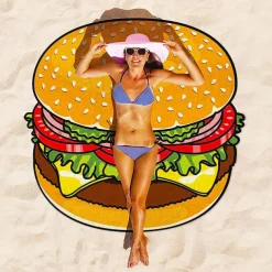 Ultra Fine Fiber Shaped Beach Towel Gigantic Pink Donut Beach Blanket– Fun Beach Blanket Perfect for The Beach, Pool, Lake and More