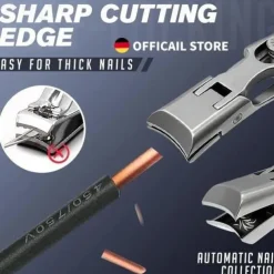 Ultra Sharp Stainless Steel Nail Clippers, Fingernail & Toenail Clippers Splash Proof Nail Clippers Luxury Nail Cutter for Thick Nails