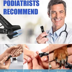 Ultra Sharp Stainless Steel Nail Clippers, Fingernail & Toenail Clippers Splash Proof Nail Clippers Luxury Nail Cutter for Thick Nails