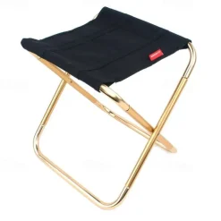 Ultralight Camping Stool Collapsible Stool Portable Folding Stool for Adults Fishing Outdoor Hiking Gardening Backpacking Travelling Walking with Carry Bag,Metallic