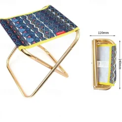 Ultralight Camping Stool Collapsible Stool Portable Folding Stool for Adults Fishing Outdoor Hiking Gardening Backpacking Travelling Walking with Carry Bag,Metallic