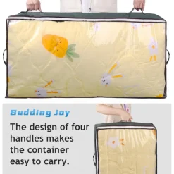 Under Bed Storage Containers, Closet Organizers and Storage Bins, Foldable Underbed Storage Bags for Blankets, Towels, Comforter, Sweaters, Pillows, Linen Sheets, Wrapping Paper