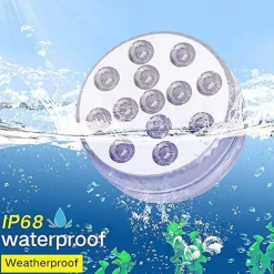 Underwater Submersible LED Pool Pond Lights 1/2/4 Packs with Remote RF Waterproof with Magnets Suction Cups Color Changing Fountain Lights Battery Operated