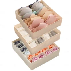 Underwear Bra Storage Box Household Korean Cloth Oxford Cloth Covered Bra Socks Storage 32X32X10cm