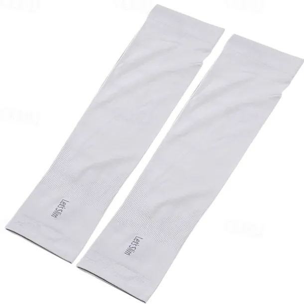 Unisex Compression Cooling UV Protection Sun Sleeves Long Arm Cover Anti-Slip Warmers for Outdoor Sports Sunblock Cover Summer Garden Arm Sleeves