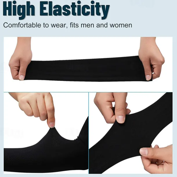Unisex Compression Cooling UV Protection Sun Sleeves Long Arm Cover Anti-Slip Warmers for Outdoor Sports Sunblock Cover Summer Garden Arm Sleeves