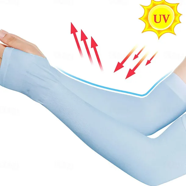 Unisex Compression Cooling UV Protection Sun Sleeves Long Arm Cover Anti-Slip Warmers for Outdoor Sports Sunblock Cover Summer Garden Arm Sleeves