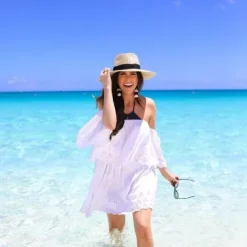 Unisex Summer Sun Hat, Panama Straw Wide Brim UV Protection Hat, Beach Hat for Travel & Outdoor, Sunshade for Men & Women