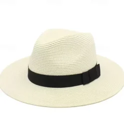 Unisex Summer Sun Hat, Panama Straw Wide Brim UV Protection Hat, Beach Hat for Travel & Outdoor, Sunshade for Men & Women