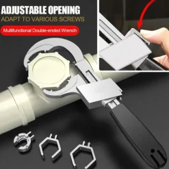 Universal Adjustable Double-ended Wrench Multifunctional Bathroom Plumbing Installation Tool Household Water Pipe Faucet Maintenance And Disassembly Tool