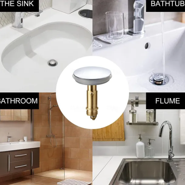 Universal Bathroom Sink Stopper, Basin Pop Up Drain Filter, Bathtub Converter Sink Drain Strainer Plug No Overflow