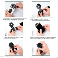 Universal Phone Lens Photography Adapter Mount Adjustable Phone Clip Bracket Telescope Phone Adapter for Binoculars Monocular