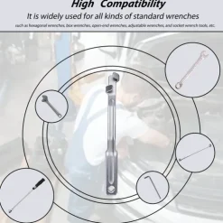 Universal Wrench Extender Tool Bar - Torque Adaptor Extension for Hard to Reach Areas, Ideal for Mechanics, Handyman, DIY