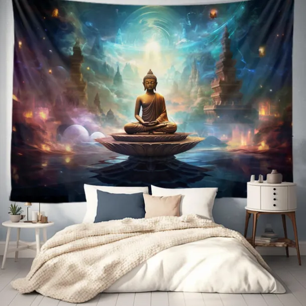 Universe Buddha Hanging Tapestry Boho Wall Art Large Tapestry Mural Decor Photograph Backdrop Blanket Curtain Home Bedroom Living Room Decoration