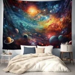 Universe Planet Landscape Hanging Tapestry Wall Art Large Tapestry Mural Decor Photograph Backdrop Blanket Curtain Home Bedroom Living Room Decoration