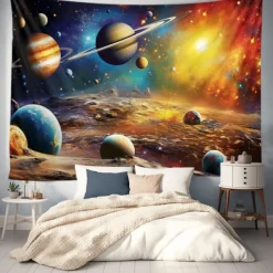 Universe Planet Landscape Hanging Tapestry Wall Art Large Tapestry Mural Decor Photograph Backdrop Blanket Curtain Home Bedroom Living Room Decoration
