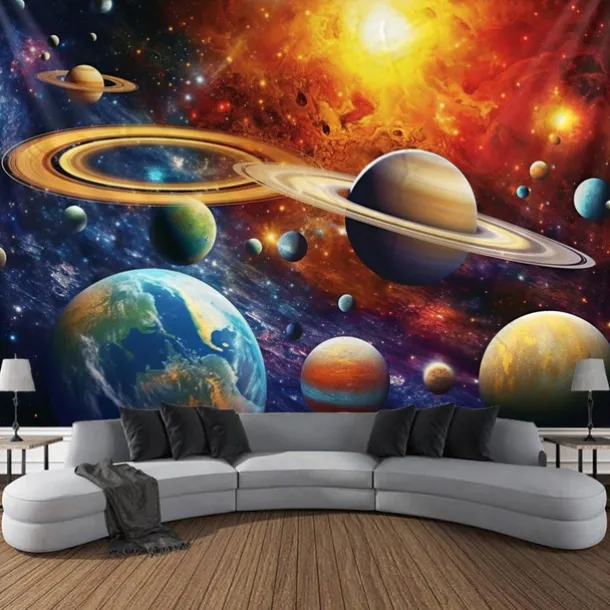 Universe Planet Landscape Hanging Tapestry Wall Art Large Tapestry Mural Decor Photograph Backdrop Blanket Curtain Home Bedroom Living Room Decoration