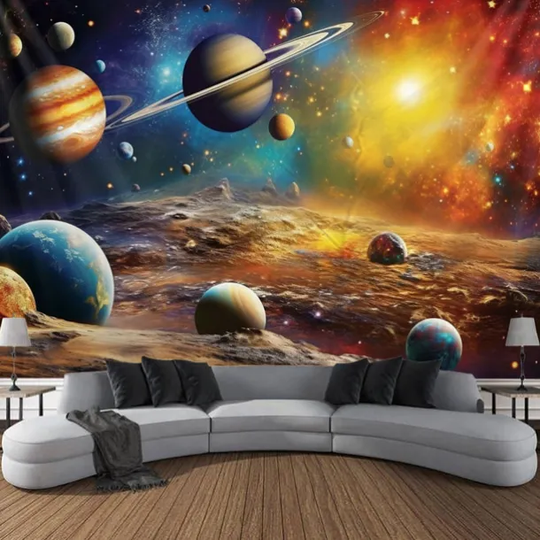 Universe Planet Landscape Hanging Tapestry Wall Art Large Tapestry Mural Decor Photograph Backdrop Blanket Curtain Home Bedroom Living Room Decoration