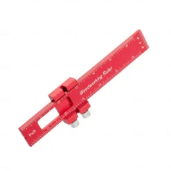 Upgrade Your Woodworking with this Precision Pocket Ruler: Aluminum Slide Ruler with Inch and Metric Measurements, T-Type Scribing, and Square Layout Tool