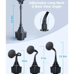 Upgraded for MagSafe Cup Holder Charger, MagSafe Car Mount Charger 15W Fast Charging with Adjustable Gooseneck for iPhone 16 15 14 13 12 Pro Max Plus Mini MagSafe Case