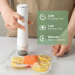 Upgraded Handheld Vacuum Sealer for Food, Portable Vacuum Sealer Machine with Auto-Stop & Detachable Filter, 5X Freshness Lock