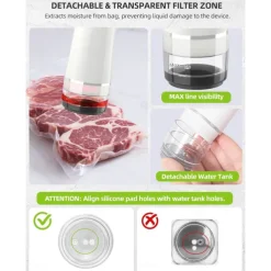 Upgraded Handheld Vacuum Sealer for Food, Portable Vacuum Sealer Machine with Auto-Stop & Detachable Filter, 5X Freshness Lock