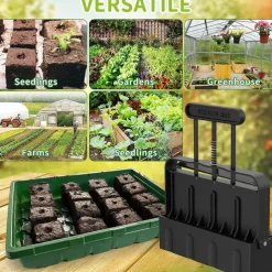 Upgraded Soil Blocker, Soil Block Maker with Comfortable Handel ABS 4 Cell Soil Blocking Tool for Seed Starting Germination