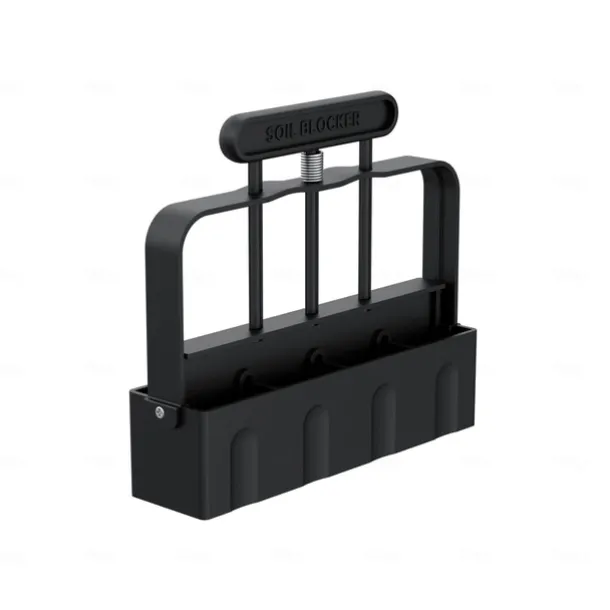 Upgraded Soil Blocker, Soil Block Maker with Comfortable Handel ABS 4 Cell Soil Blocking Tool for Seed Starting Germination