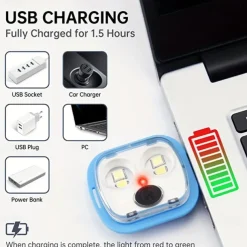 Upgraded USB Rechargeable LED Light-Up Winter Knit Cap - High Brightness, Long-Lasting Battery, 9 Colors (Black/Grey/Blue/Yellow/Orange/Pink/Green/Red/Navy) for Night Walking, Camping, Fishing