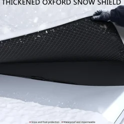 Upgraded Windshield Cover Magnet Sun Shade Waterproof Snowproof Car Front Window Sun Protection Cover With Reflective Strip & Windproof Fixing Belt