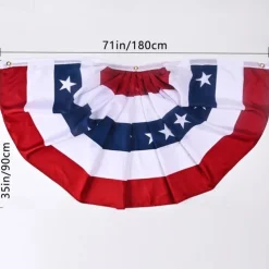 USA Patriotic Pleated Fan Flags,4th of July Decorations Outdoor,Bunting Flag Banners,USA Flags Pleated Fan Flag,Patriotic Bunting For Outside,Red White And Blue Buntings Decorations