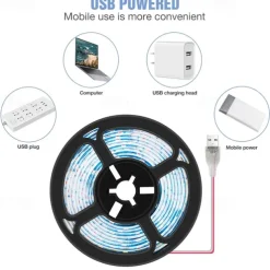 USB LED Plant Growing Strip Light Lamp Waterproof Full Spectrum 2835 SMD 3m 9.8ft Indoor Flower Seedling Hydroponics Succulents Greenhouse Indoor