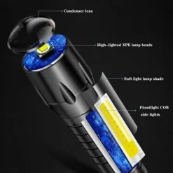 USB Rechargeable Flashlight Zoomable High Power LED Flashlights Outdoor Waterproof Camping Night Fishing Tactical Flashlight Survival Tools