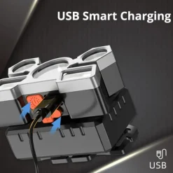 USB Rechargeable LED Head Lamp, Portable 5 LEDs Headlight Torch Work Light for Travel, Camping, Fishing, Hunting Outdoor Camping Adventure