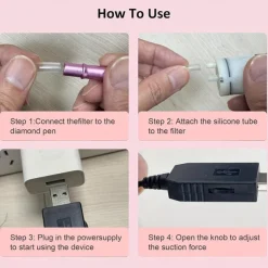 USB-Powered Electric Diamond Art Painting Pen with Vacuum Storage Tray Ergonomic Handle, Adjustable Settings, and Multi-Colored Brush Heads for Long-Lasting, Stable Crafting, Diamond Art Pen