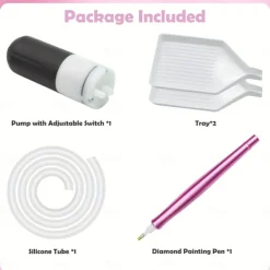 USB-Powered Electric Diamond Art Painting Pen with Vacuum Storage Tray Ergonomic Handle, Adjustable Settings, and Multi-Colored Brush Heads for Long-Lasting, Stable Crafting, Diamond Art Pen