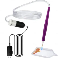 USB-Powered Electric Diamond Art Painting Pen with Vacuum Storage Tray Ergonomic Handle, Adjustable Settings, and Multi-Colored Brush Heads for Long-Lasting, Stable Crafting, Diamond Art Pen