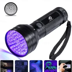 UV LED Flashlights Outdoor 51 LEDs 395nm Ultra Violet Torch Light Lamp Blacklight Detector for Dog Urine Pet Stains and Bed Bug