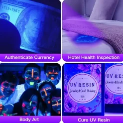 UV LED Flashlights Outdoor 51 LEDs 395nm Ultra Violet Torch Light Lamp Blacklight Detector for Dog Urine Pet Stains and Bed Bug