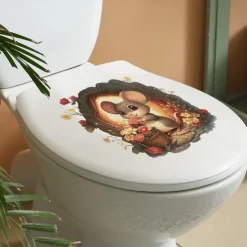 Valentine's Day Cute Mouse Bathroom Toilet Seat Cover Decorative Sticker