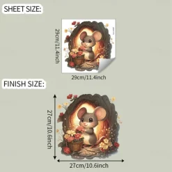 Valentine's Day Cute Mouse Bathroom Toilet Seat Cover Decorative Sticker