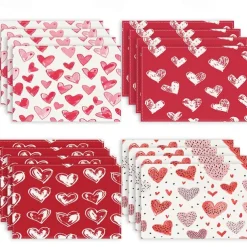Valentine's Day Placemats Set of 4 Romantic and Decorative Table Mats Featuring Heart or Rose Patterns Durable and Heat-Resistant Perfect for Adding a Touch of Love to Your Dining Table Decor