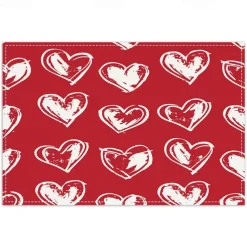 Valentine's Day Placemats Set of 4 Romantic and Decorative Table Mats Featuring Heart or Rose Patterns Durable and Heat-Resistant Perfect for Adding a Touch of Love to Your Dining Table Decor