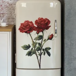 Valentine's Day Romantic Red Rose Bedroom Living Room Entrance Home Background Beautification Wall Stickers