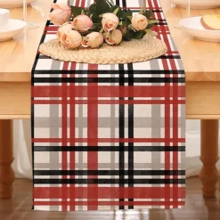 Valentines Day Table Runner Holiday Table Runner Seasonal Farmhouse Burlap Table Cloth for Wedding Anniversary Home Kitchen Dinner Table Party Decor