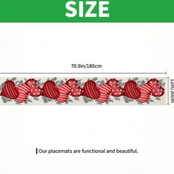 Valentines Day Table Runner Holiday Table Runner Seasonal Farmhouse Burlap Table Cloth for Wedding Anniversary Home Kitchen Dinner Table Party Decor